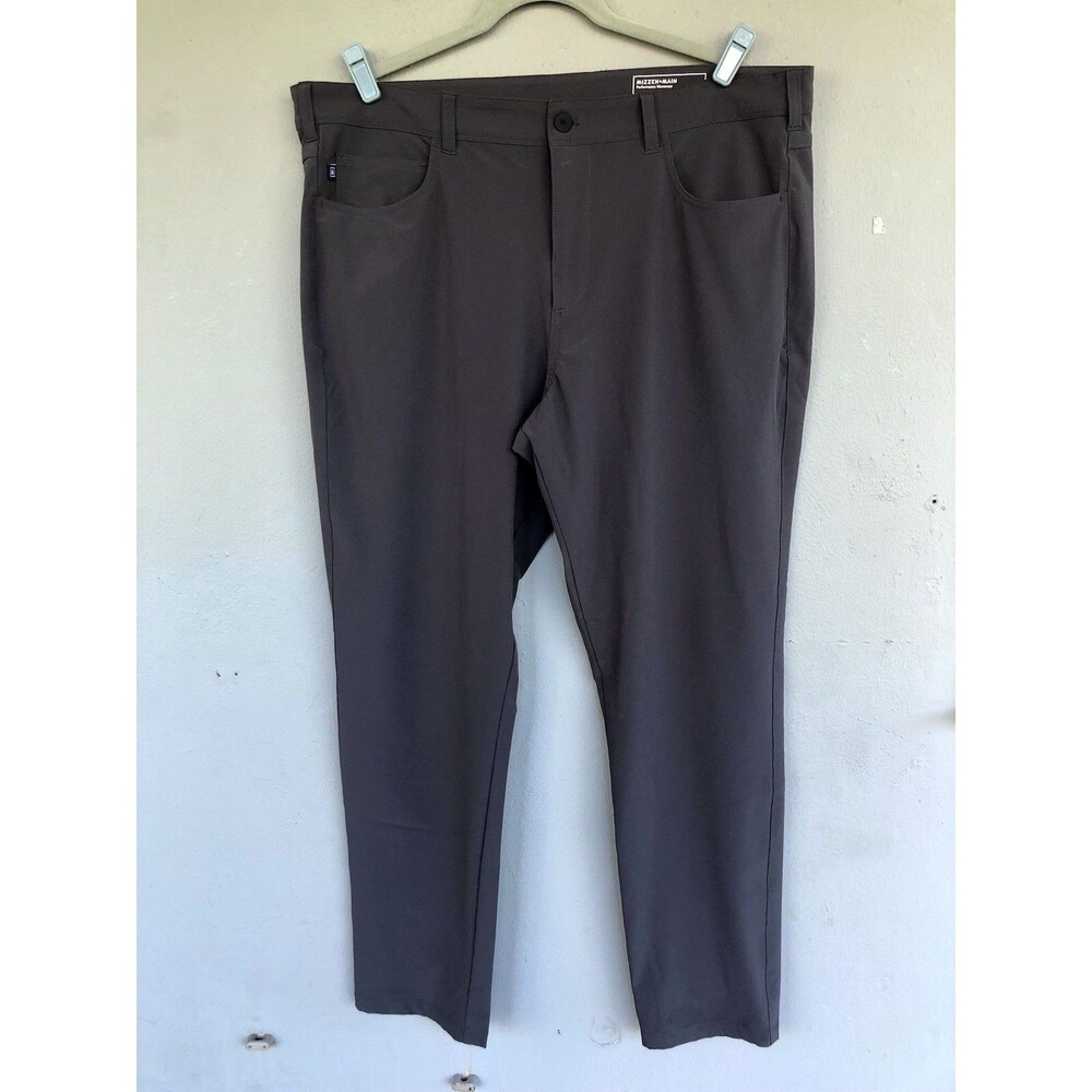 Mizzen & Main Helsman Pants Men 38X32 Slim Fit Performance Chino Grey Athleisure